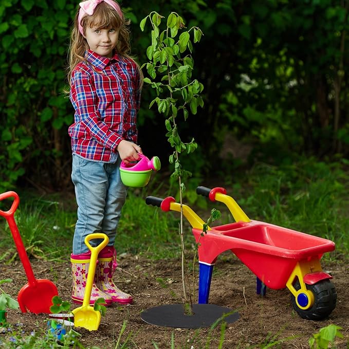 Macarrie 30 Pieces Weed Barrier Mats Non Woven Tree Mulch Ring Thickened Tree Protectors Mat Black Mulch Reusable Rings Landscaping Plant Cover Round Anti Grass Gardening Fabric Cover (16.5 Inch)