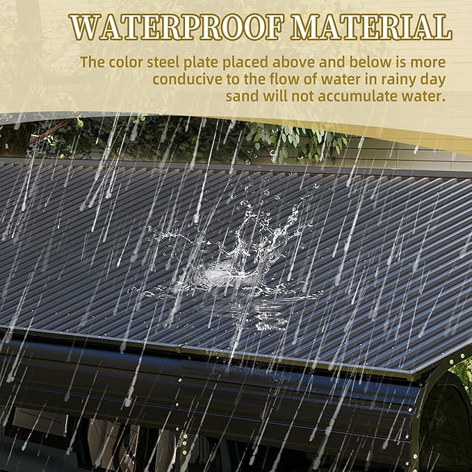 KEIKI 13 x 26.5 FT Metal Carport for 2 Cars, Heavy-Duty Steel Car Canopy with Scratch-Proof Film & Kit, Outdoor Metal Garage Shelter for Cars, Trucks, Boats, RV