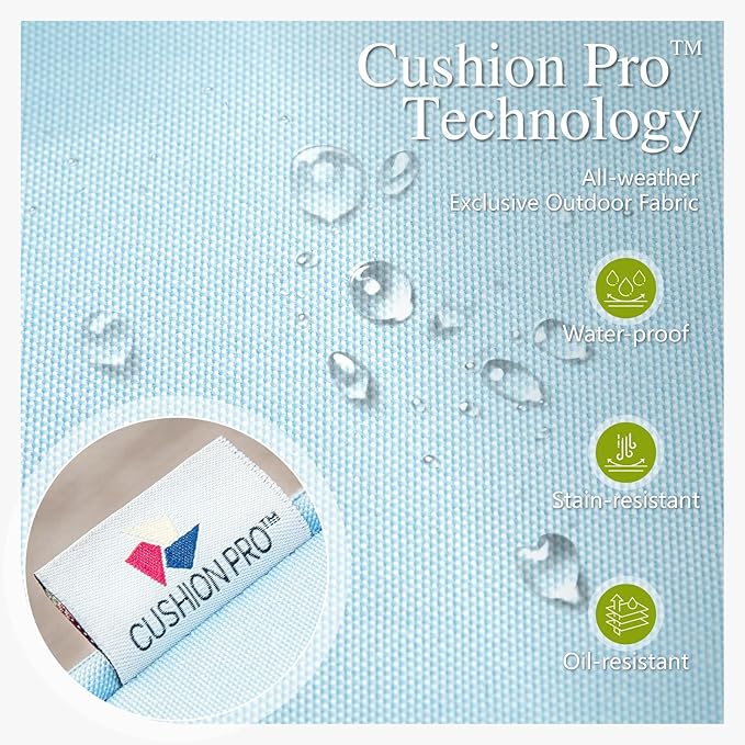 Sophia & William Patio Furniture Set, 5 Piece Metal Outdoor Conversation Set with 3-Seater Outdoor Couch, 2 Swivel Chairs, 1 Loveseat,1 Coffee Table for Outdoor Seating, Backyard, Porch(Blue)