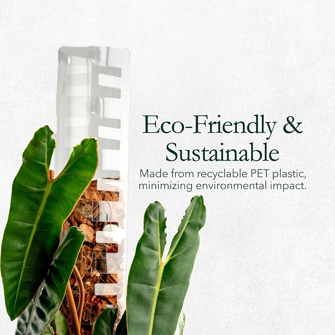 V3 Large GrowPole - Front Opening, Stackable Plastic Moss Poles for Climbing Plants, Monstera Plant Support-Plant Climbing Pole, DIY Plant Support, Works for Philodendron & Anthuriums - 5 Pcs