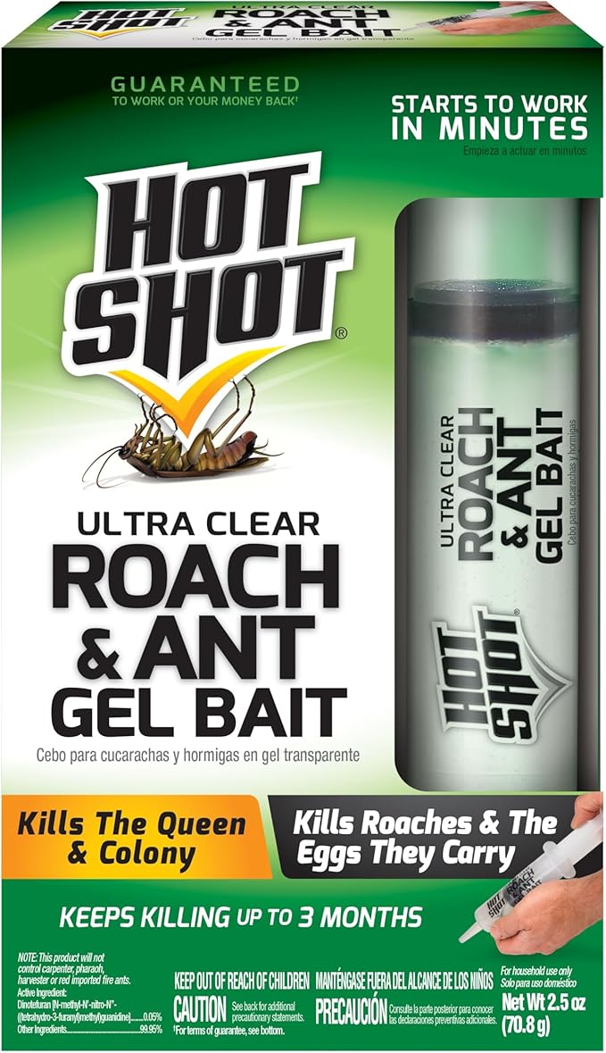 Hot Shot Ultra Clear Roach & Ant Insects Gel Bait , 2.5 oz