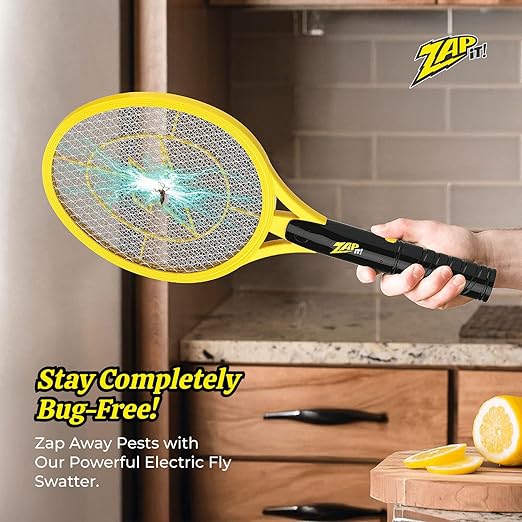 ZAP IT! Bug Zapper Battery Powered (2xAA Included) Bug Zapper Racket, 3,500 Volt