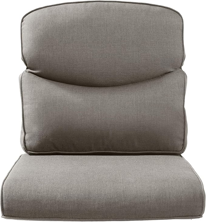 Outdoor Chair Cushions for Patio Furniture - 1 Pack Outside High Back Comfortable Thickened Pillow 22x24 with Zipper Cover for Wicker Rocking Swivel Chairs Loveseat Sofa – Grey/Crescent