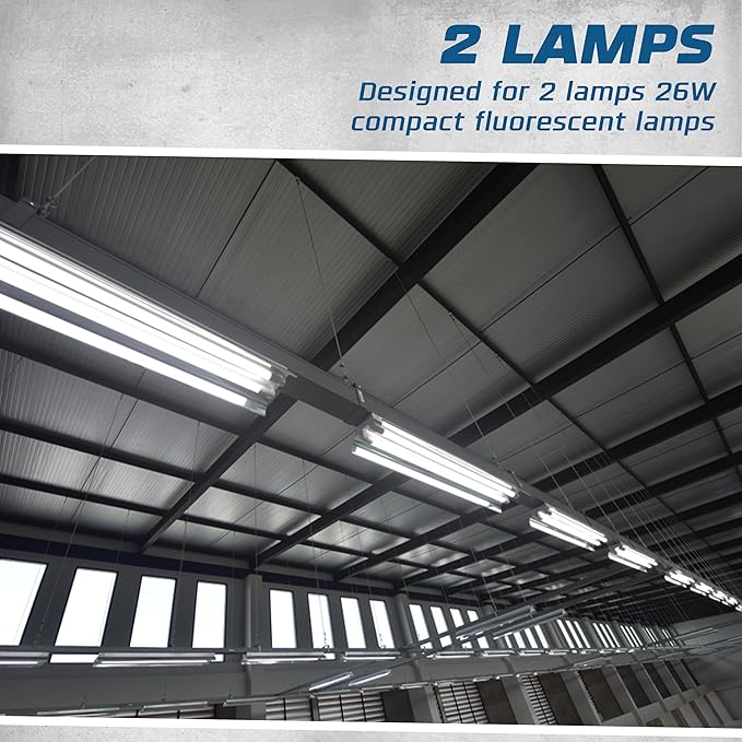 OHLECTRIC Replacement for Keystone KTEB-226-UV-PS-DW | 2 Lamp Compact Fluorescent Electronic Ballast | 26 Watts & 120-277V Input | High Power Factor & Program Start | UL Listed