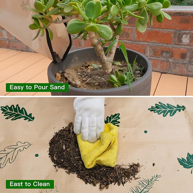 2PCS 4x4FT Large Repotting Mat for Indoor Plants, Heavy Duty Thickened Gardening Mat, Waterproof Plant Transplanting Potting Tray Foldable