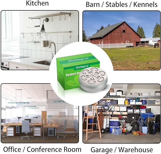 Peppermint Oil to Repel Mice and Rats, 4 Pack for Car Engines, Mouse Repellent Keeping Rodents Out of House Garages, Human Pet Dog Plant Safe