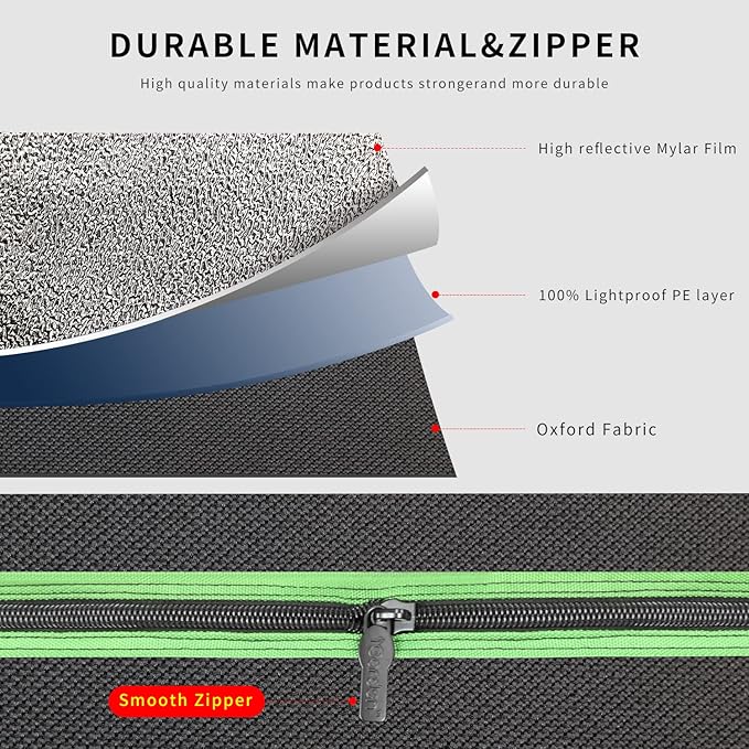 60''x60''x80'' Grow Tent Hydroponic Higher Density 600D Mylar Reflective Indoor Plant Greenhouse with Observation Window and Removable Floor Tray for Flora Vegetables Flower