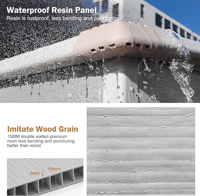 Outdoor Resin Storage Shed 6x3 FT Waterproof Sheds Kit with Floor Window Lockable Door Included, Outside Plastic Sheds for Backyard Garden Patio Lawn Tools