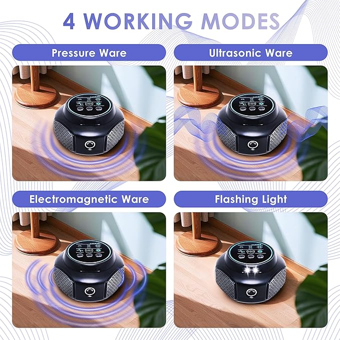 Ultrasonic Mouse Repellent Plug in – 360° LED Rodent Deterrent Device, Electronic Indoor Pest Repeller for Mice Rats Squirrels, No Touch Solution for House Attic Garage RV