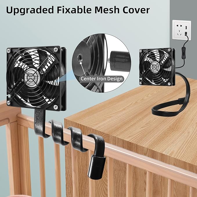 4" Grow Tent Fan, Flexible Gooseneck Mount Fan with 5V to 12V USB Adapter Cable for Plants Growth Lights, Camping Tent, DIY Greenhouse Ventilation