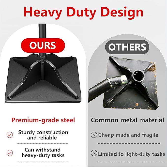 Steel Tamper Tool,63 Inch Handle,Hand Ground Tamper Tool,Durable Plate Soil Compactor,Garden Heavy Duty Tool for Leveling Soil,Gravel,Asphalt,Driveway