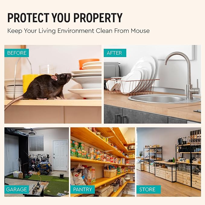 Mouse Repellent Pouches with Peppermint Oil: Natural Rodent Repellent Indoor to Get Rid of Rats, Mice, Squirrels - Safe for Pets and Kids, Rat Repellent for House, Car, Mice Repellent for Outdoor Use