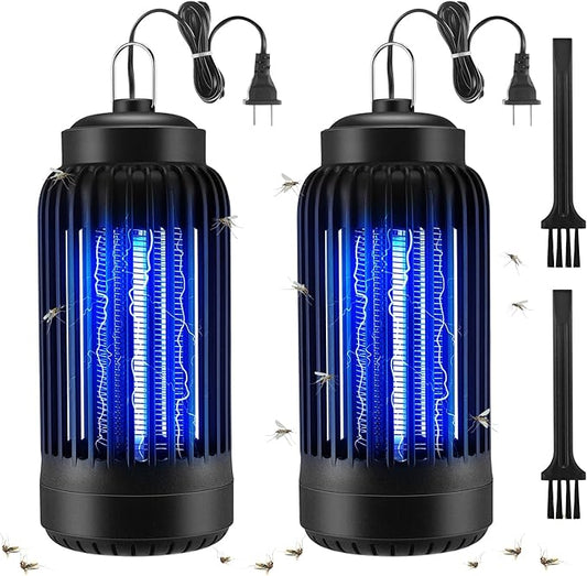 Qualirey Electric Bug Zapper 1000V Mosquito Killer Lamp Portable Insect Killer Indoor Fly Zapper Trap Mosquito Repellent Outdoor Insect Catcher UV Light for Backyard Patio(2 Packs)