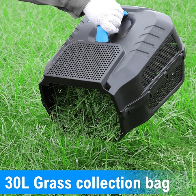 ROYAL GARDEN 13 Inch Lawn Mower Cordless Electric Walk Behind Push Mower with 5-Height Adjust Portable & Lightweight Push Battery Powered Lawn Mower (4.0AH Battery & Charger Included)