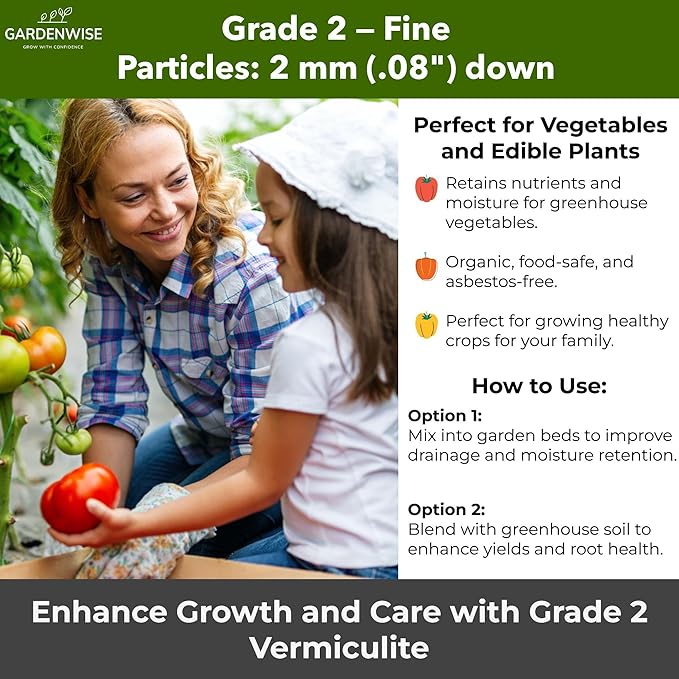 Organic Fine Vermiculite for Indoor Gardening Plants and Mushrooms – Enhances Soil Aeration, Seed Germination, Rooting Cuttings – Small Packages and Bulk (Vermiculite Grade 2 – Fine, 5 qt)