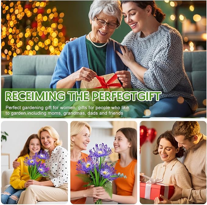 Halloween Solar Lights Outdoor – Purple Spider Lily Flowers,8 Pack 24-Head with Glowing Stems,Waterproof Solar Powered Garden Decor for Yard,Patio,Lawn,Spooky Halloween Decorations & Gifts