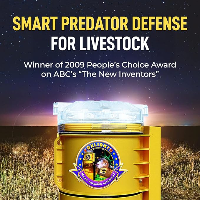 Foxlights Night Predator Deterrent Control Light with Flashing LEDs | Weatherproof Animal Repellent for Flocks, Gardens, Crops & Chicken Coops | Night Guard Protection Used by Professional Ranchers