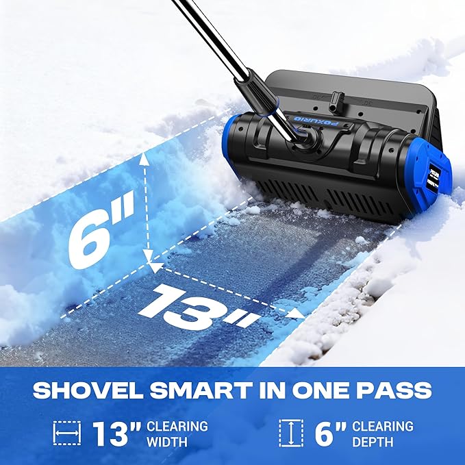 2x40V Cordless Snow Shovel, 13-Inch Electric Snow Blower with 4.0Ah Battery Charger, Snow Removal with 25FT Throw Distance, Battery Snow Blower with Directional Plate & Adjustable Front Handle