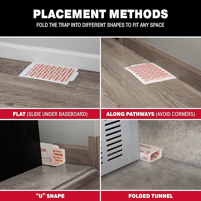 Catchmaster Mouse & Insect Glue Boards 12-Pk, Mouse Traps Indoor for Home, Bulk Glue Traps for Mice and Rats, Adhesive Boards for Inside House, Snake, Lizard, & Spider Trap, Pest Control for Home