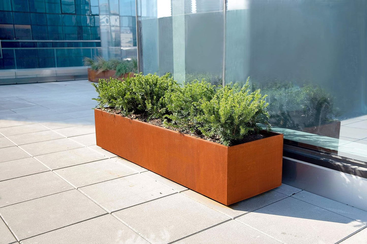 Large Rectangular Planter for Outdoor Plants - 60x18x18 Inch Corten Steel Planter Box | Extra Large Metal Planter for Patios & Landscapes | Heavy Duty Raised Garden Bed