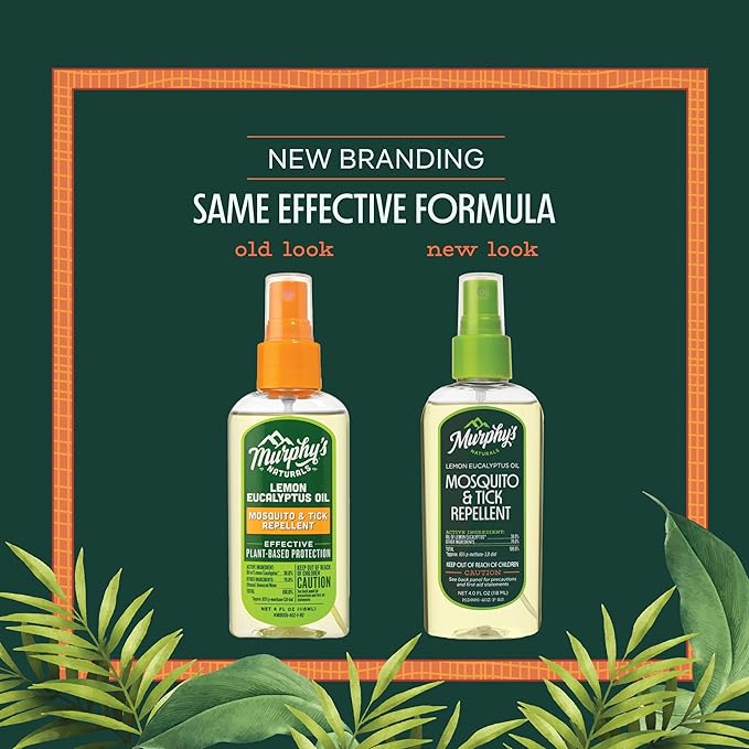 Murphy's Naturals Mosquito & Tick Bug Repellent Spray, Oil of Lemon Eucalyptus for Skin + Outdoor Gear, DEET-Free, 4 Ounce Pump, 1-Pack