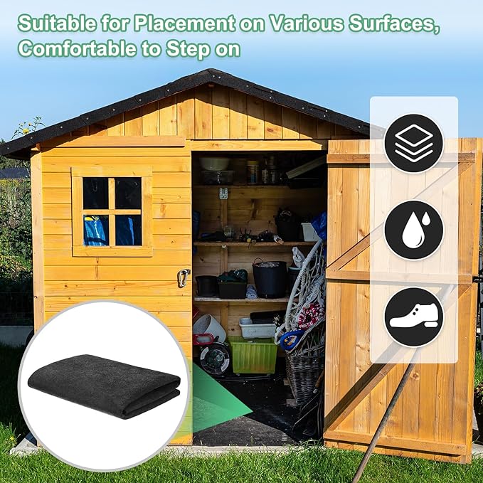Outdoor Storage Shed Mat, 3x3 FT Waterproof Small Shed Flooring Mat for Patio Furniture Floor Protecting from Wear/Liquid/Dust/Oil, Non-Slip Carport Pad [Grey]