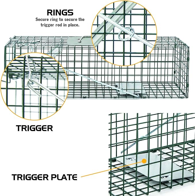 HOMESTEAD Heavy Duty Live Trap - Professional Style One-Door Live Animal Traps for Rabbit, Squirrel, Possum, Skunk, Kitten, Mink Small