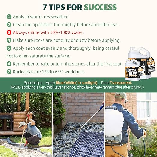 Rock Glue, Mulch Glue 4Gallon- Fast-Drying Adhesive for Landscaping Rocks, Small Pebbles, Pea Gravel Stabilizer & Mulch Binder | Weather-Resistant Outdoor Stabilizer for Driveways, Gardens, Walkways