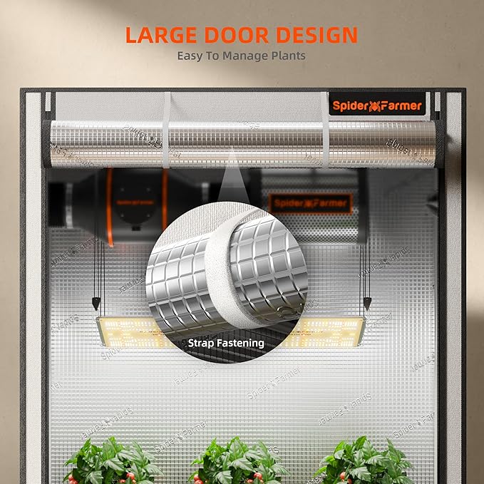 Spider Farmer Pro Series 3x3 Grow Tent, 36"x36"x72" with Roll-up Door, Observation Window Floor Tray, 2000D Thicken Mylar Canvas, 3x3x6 for Hydroponic Indoor Growing for SF4000, SE3000, G3000