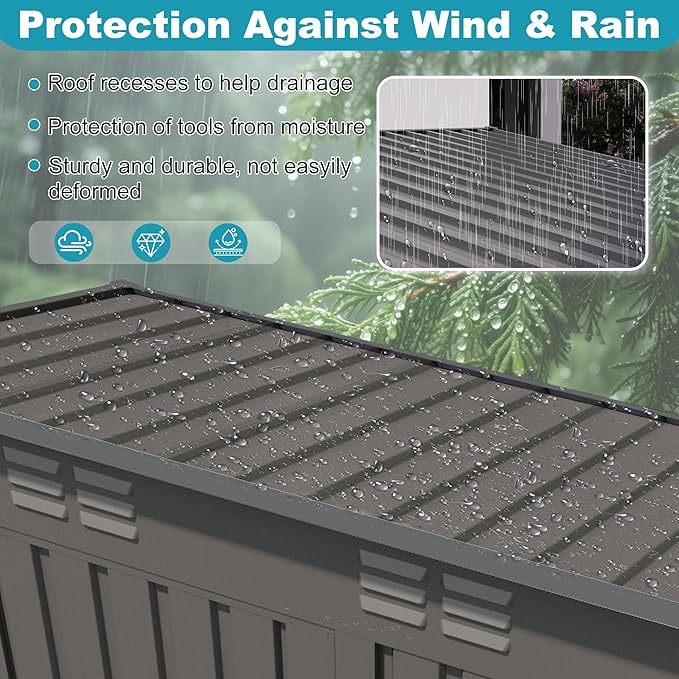 4x9 FT Outdoor Metal Storage Shed, Tool Shed with Pitched Roof and Lockable Door, Compact Garden Shed for Backyard Garden Patio Lawn, Gray