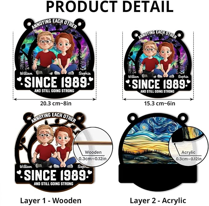 Customized Annoying Each Other Since Suncatcher, Annoying Each Others Since and Still Going Strong Couple SunCatcher Ornament, Husband and Wife SunCatcher Ornament Gifts