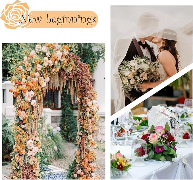 Adorox 7.8ft Garden Arch Trellis for Climbing Plants, Metal Arch Frame, Pumpkin Archway Outdoor Garden Arbors and Arches for Halloween Christmas Birthday Party Baby Shower Decoration(Black)