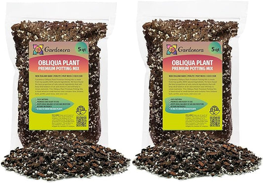 Planting Mix for Monstera Obliqua - Steady Growth and Vibrant Leaves by Gardenera - 10 Quart (2 Bags of 5 Quart)