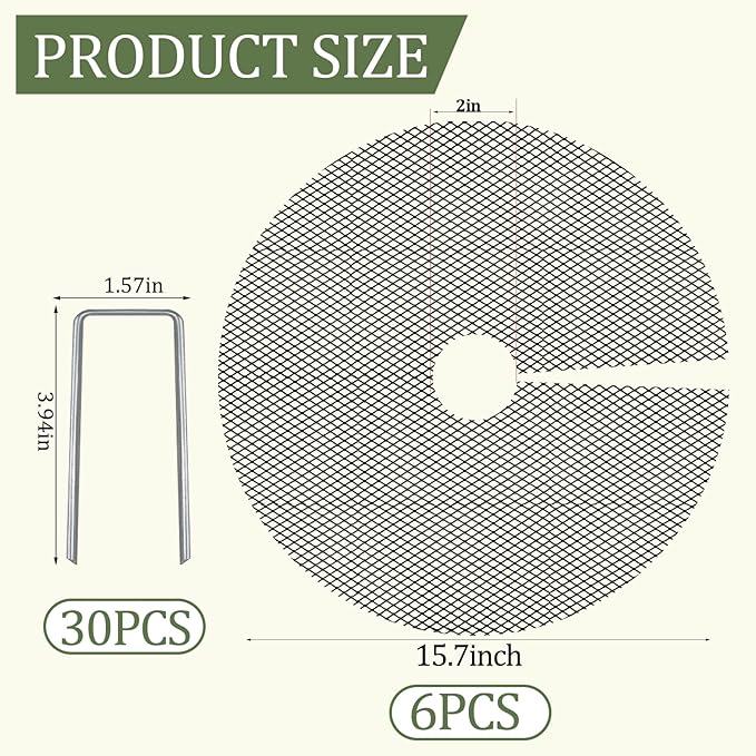 6 Pcs 15.7 Inch Plant Pot Grids，Cut-able Plant Pot Soil Protective Covers from Animals，Used to prevent animals or babies from digging up the soil in flowerpots.Suitable for Indoor and Outdoor Plants.