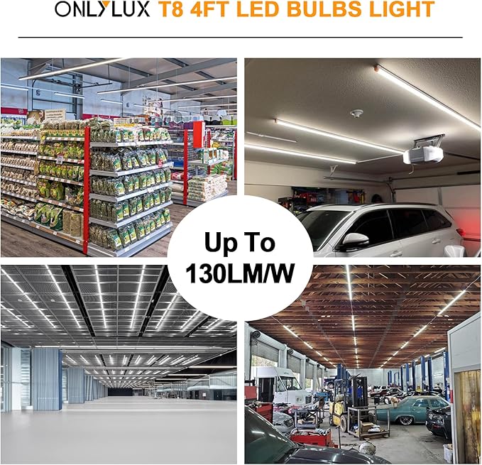 Led Tube Lights 4ft, 4 Foot Led Bulbs 24-Pack 28W 5000K 4000lm Daylight T8 T10 T12 Fluorescent Replacement Dual Ended Power Clear Lens