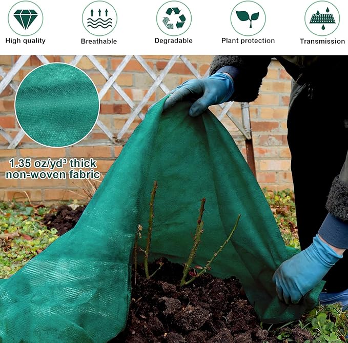 NNG 10x30ft Plant Covers Freeze Protection Frost Blankets 1.35oz/yd² Non-Woven Fabric Floating Row Cover Plant Blanket Protector Garden Winterize for Winter Outdoor Plants,Vegetables