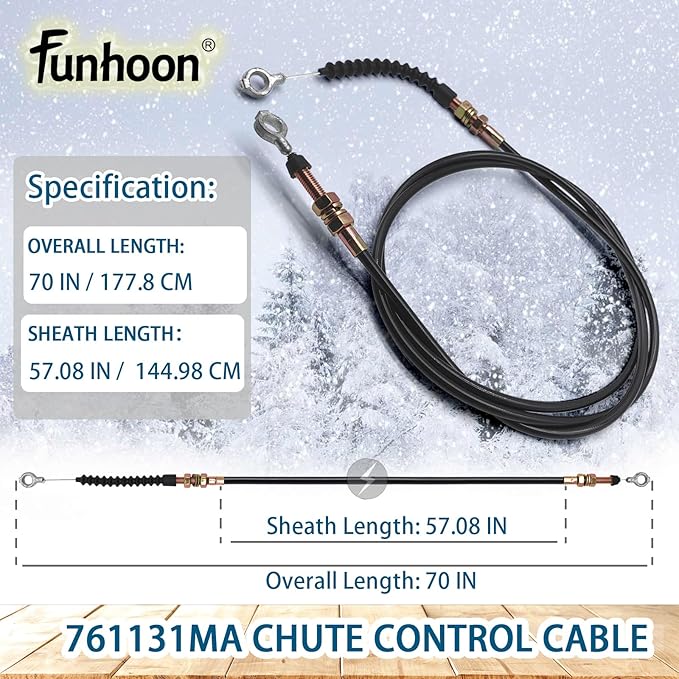 761131MA Chute Control Cable for Murray Dual Stage Snowblowers Snow Thrower