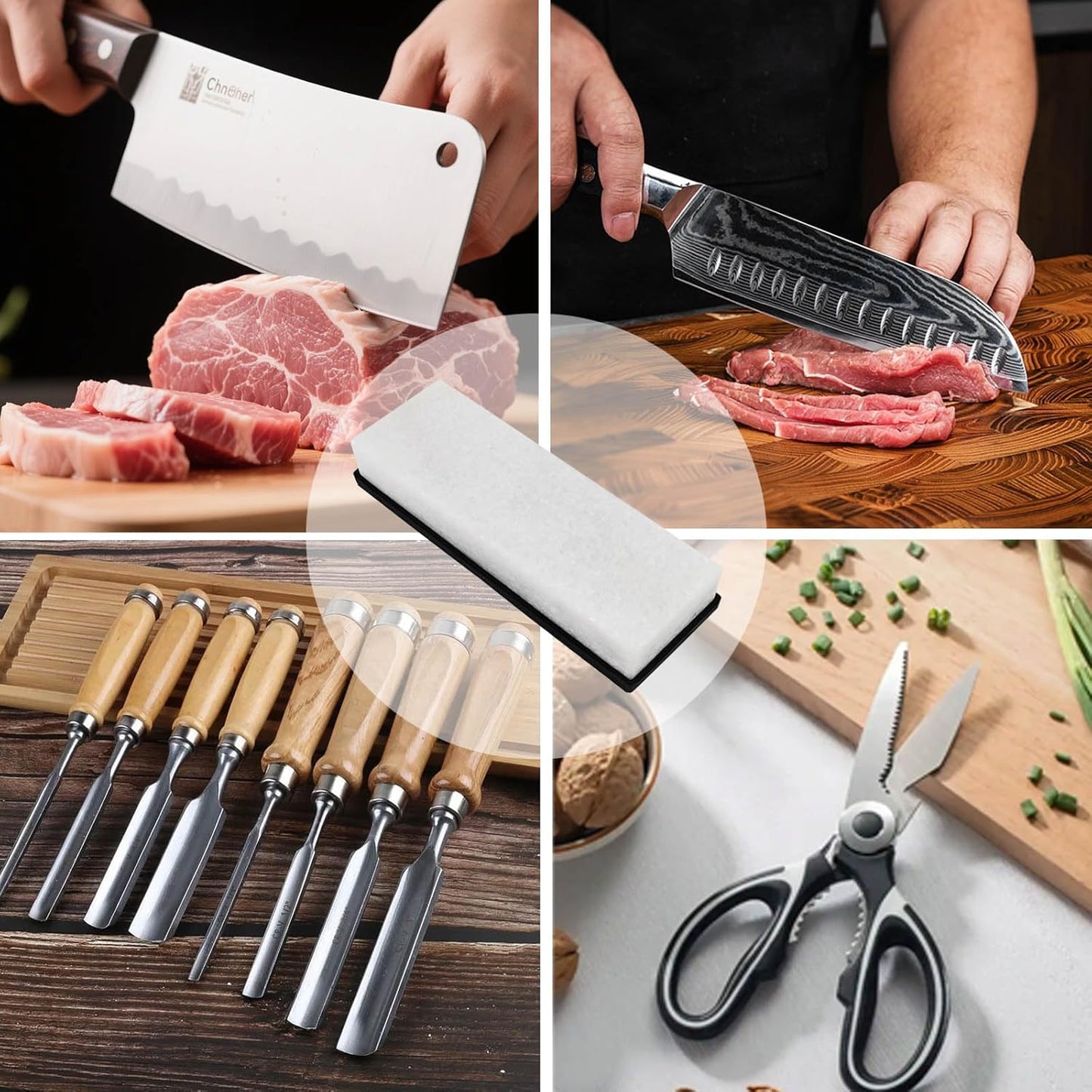 White Knife Sharpening Stone, 8000 Grit Sharpener Whetstone Final Fine Polishing Natural Honing Oilstone for Knives Tools,Cutting Tools 180 * 60 * 30mm