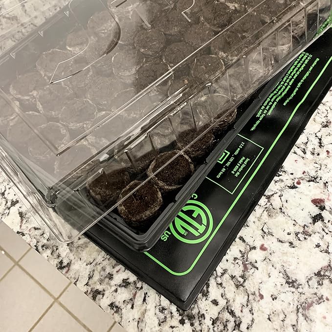 Ferry Morse Your Complete Indoor Seed Starting Kit Including Heat Mat, T5 Grow Light Fixture with 50 Cell 42mm Greenhouse