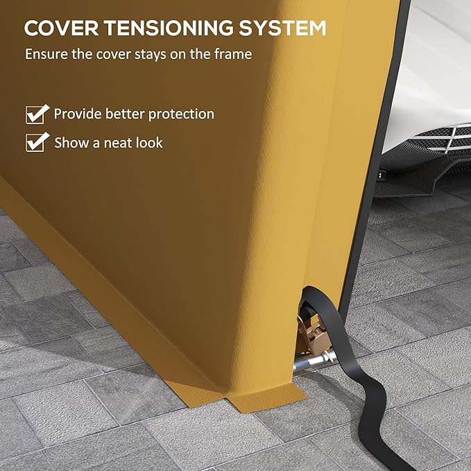 Outsunny 12' x 20' Heavy Duty Carport Canopy, UV30+ Resistant Portable Garage Tent with 2 Windows and Roll-up Door, for Truck, Boat, Car, Motorcycle, Bike, Garden Tools, Yellow