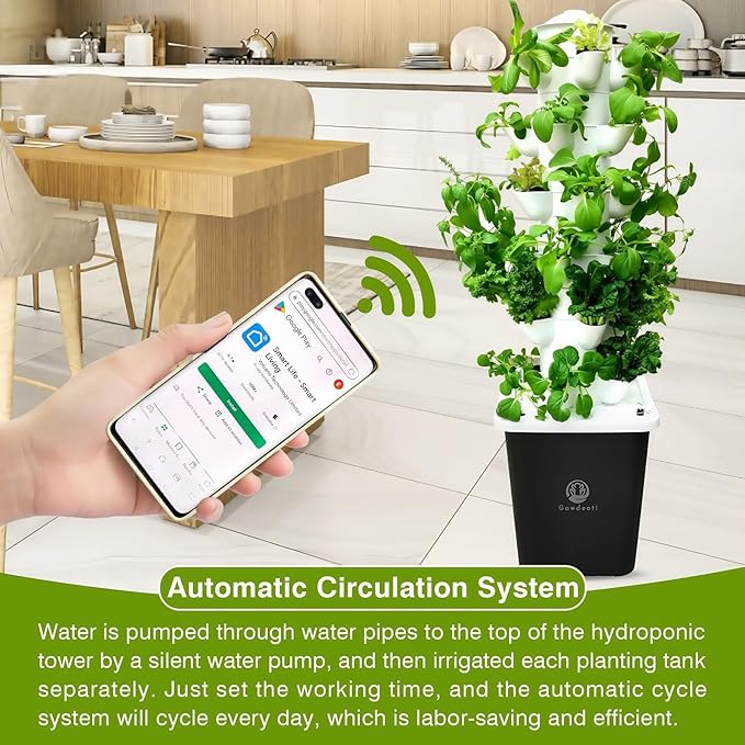 Hydroponic Growing System,Hydroponic Vertical Garden,Indoor Smart hydroponic Vegetable System, 30 Pods,Plant Germination kit with Pump System, Auto Timer, Beginner kit