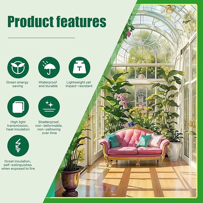 5 Pack Clear Polycarbonate Greenhouse Panels,Twin-Wall Polycarbonate Sheets for Roofing,Greenhouses ,Weather Resistant for Roof, Siding, and Sunroom( 4ftx2ftx0.16in)