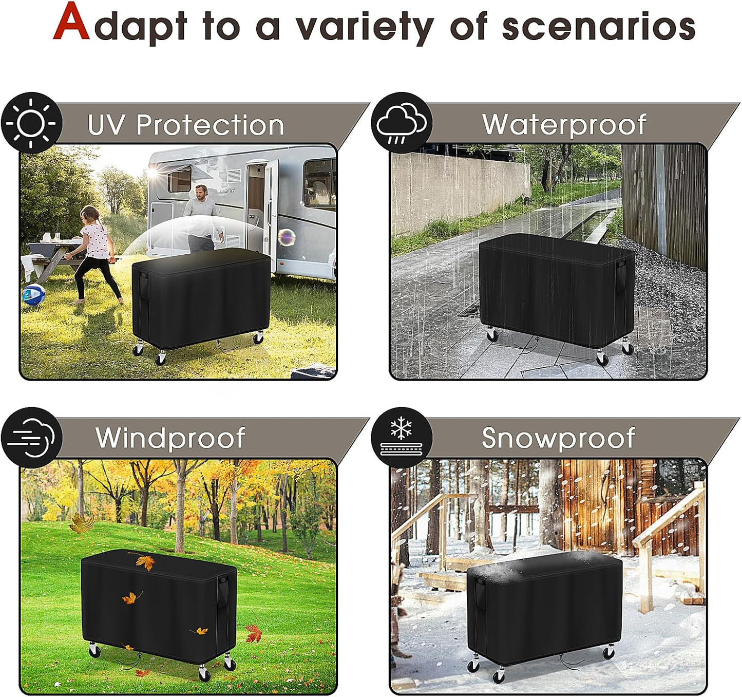 Prep Table Cover, Service Cart Cover for WEN 73009 500-Pound Service Utility Cart Waterproof Rolling Tool Carts Grill Table Covers - 42" L x 17" W x 31" H