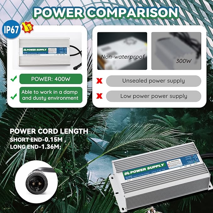 Mxmoonant Mist Maker 10 Head Ultrasonic Pond Fogger 7000ml/H Mist Humidifier with Float 400W Power Supply for Landscape Vegetable Preservation Scenic Magical Atmosphere