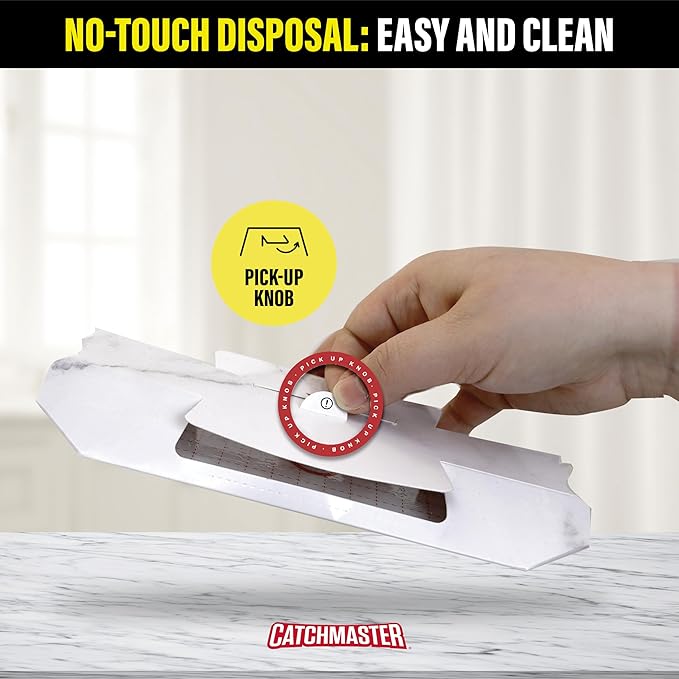 Catchmaster Cockroach Killer Trap with Non-Toxic Roach Bait Used by Pest Professionals (10-Pk) - Sticky Glue Roach Traps for House – Kitchen, Bathroom & Garage, Indoor Pest Control and Bug Catcher