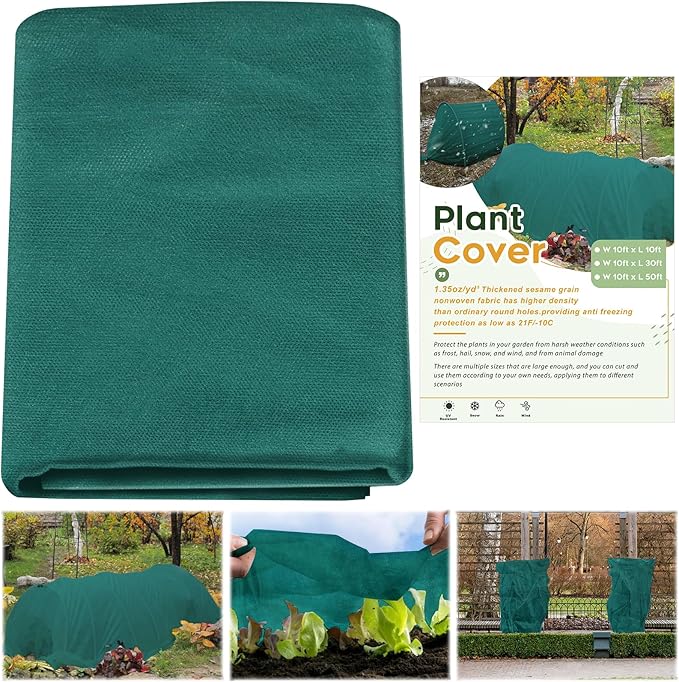 NNG 10x30ft Plant Covers Freeze Protection Frost Blankets 1.35oz/yd² Non-Woven Fabric Floating Row Cover Plant Blanket Protector Garden Winterize for Winter Outdoor Plants,Vegetables