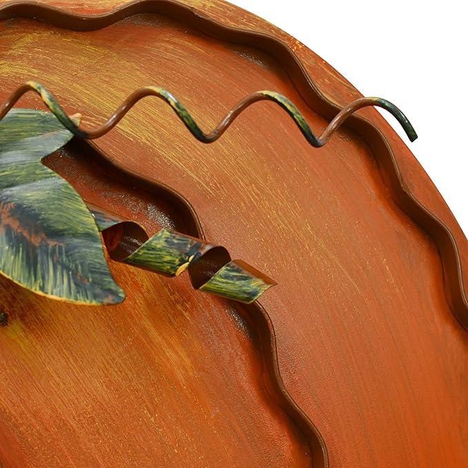 Morning View Pumpkin Garden Stakes Metal Yard Sign Fall Decor Outdoor Autumn Yard Stake Art Pumpkin Lawn Ornaments for Patio Porch Thanksgiving Halloween Harvest 17.5 Inches Tall