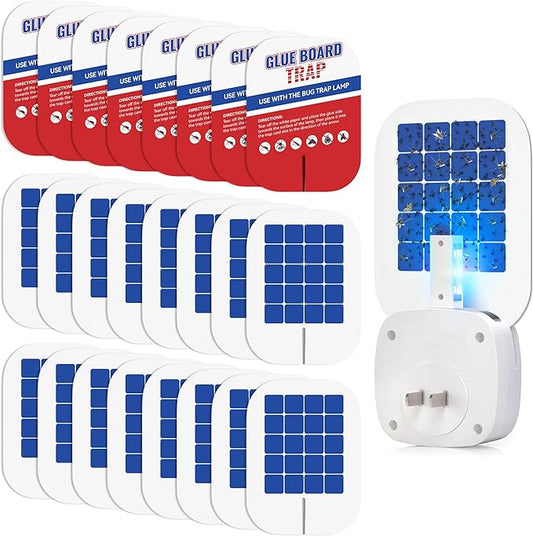Qualirey 25 Pack Flying Insect Trap Refill Compatible with VEYOFLY Fly Trap VF01, Glue Board Bug Catcher, Replacement Sticky Glue Cards for Insect Bug Mosquito Gnat Fruit Fly Traps Indoors (Enhance)