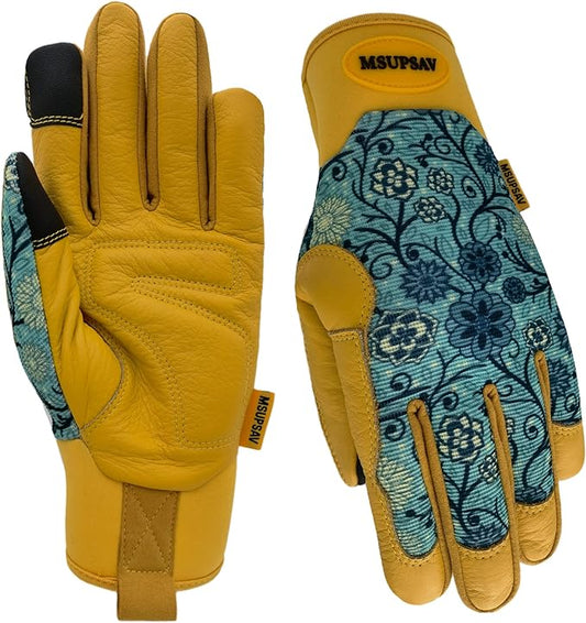 Thorn Proof&Puncture Resistant Gardening Gloves with Grip,Garden Gloves for Women, Leather Work Gloves,Gifts