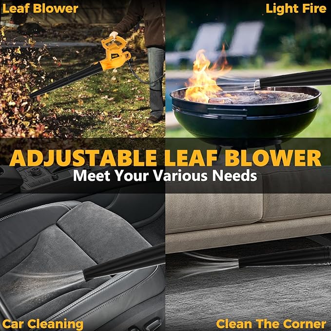 ALLOYMAN Electric Leaf Blower,7AMP Lawn Blower,130MPH Mini Leaf Blower Lightweight & Portable for Lawn Care/Snow Blowing